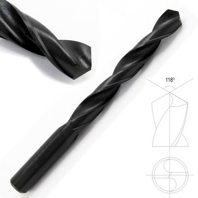 DIN338 HSS Bohrer mit geradem Schaft, Schwarzoxid, 118 Grad Spitze