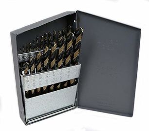 21-teiliges HSS M2 Bohrer-Set 1/64-1/2 Zoll Schwarz Gold Finish Stahlbox