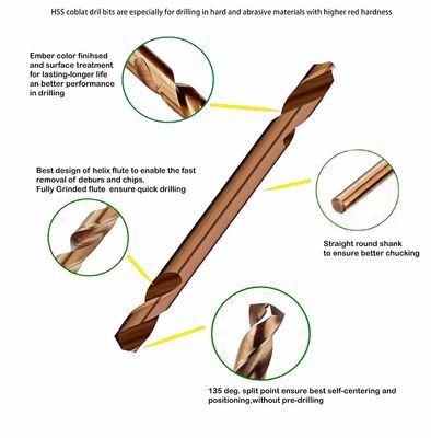 HSS M35 Co5% Doppelendbohrstrich 135° Spaltpunkt