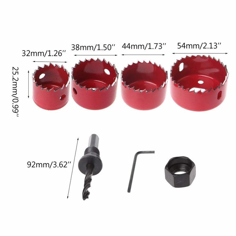 6-teiliges Lochsägenset aus Kohlenstoffstahl für Holzbearbeitung 32-54mm
