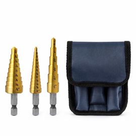 3Pc Titanium HSS Schrittbohrer Satz Hex-Sank 1/8-3/4 Zoll