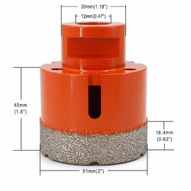 Staub saugen Sie bronzierten Diamant-Kernbohrer biss Zoll Durchmesser 2 für Beton/Granit